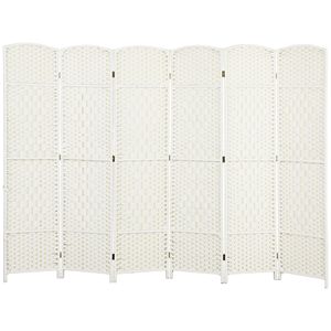 Divisorio Pieghevole Artigianale a 6 Pannelli, Alto 1,8 m, in Legno Bianco, Autoportante, per Privacy in Casa e Ufficio - Product Image 1