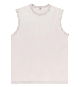 Débardeur Homme Vintage Délavé Sans Manches en Coton Coupe Oversize Effet Acide pour Gym et Streetwear - Product Image 2