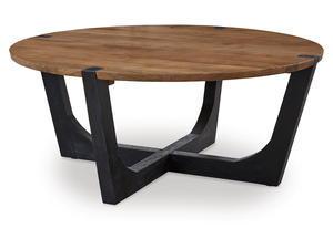 Mesa de Centro Plegable de Madera de Mango Sólida, Redonda, de Doble Tono, Personalizable, para Sala de Estar, Cocina u Hogar - Product Image 2