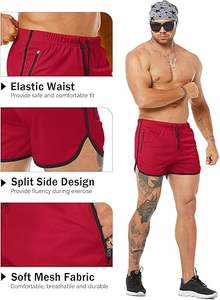 Shorts de course Dry Fit pour hommes, légers et à séchage rapide, pour la gym et l'entraînement, avec poches zippées - Product Image 6
