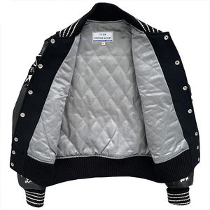Men's Winter High Street Oversized Letterman Varsity <b>Jacket</b> Custom Design 100% Cotton Breathable Chenille Embroidery <b>Patches</b> - Product Image 3
