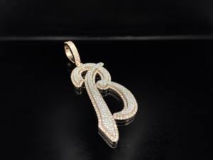 Pendentif Lettre B Infinity Halo Personnalisé Ice Legacy en Acier Inoxydable Plaqué Argent avec Cristaux et Strass Style Hiphop - Product Image 2
