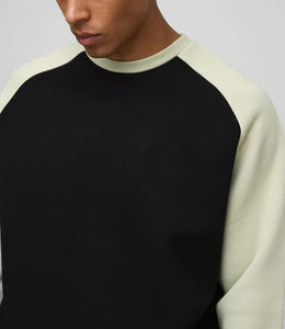 New Article Men's Raglan Sleeve Crew <b>Neck</b> Sweatshirt Regular Fit Front Logo Print Casual Autumn Wear 100% Cotton French Terry - Product Image 6