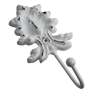 Antique White Metal Hanger & Hooks Cast Iron <b>Wall</b> Decor for Hanging <b>Clothes</b> Coat Hat Key Design Hook - Product Image 2