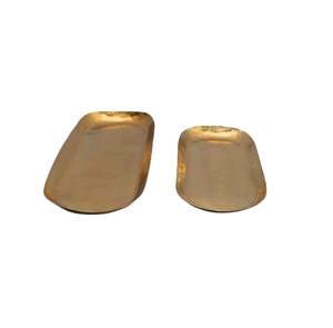 Ensemble de deux plateaux à chocolat en or brillant, style moderne, pour restaurant, hôtel, fournitures de service alimentaire - Product Image 1