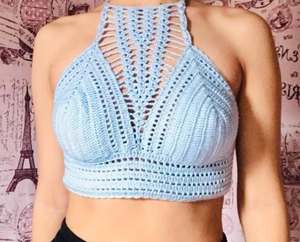 Nuevo Top de Bikini Sólido Hecho a Mano con Encaje, Sujetador de Natación Triangular, Top Corto de Playa con Logotipo en la Cintura para Traje de Baño de Resort, 1 Pieza - Product Image 4