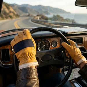 Best Performance Durable Heavy-Duty Cowhide Grain Leather Anti-Static Waterproof Smooth Safety <b>Driver</b> <b>Gloves</b> Comfortable - Product Image 3