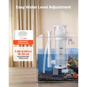Épurateur de protéines pour aquarium d'eau salée de 30 à 80 gallons, pompe à roue à aubes DC à suspendre avec une puissance de 10 W et un contrôle réglable - Product Image 6