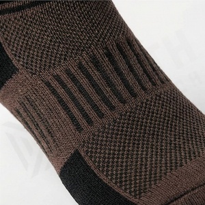 Brown Crew <b>Socks</b> Breathable Polyester Spandex <b>Running</b> Athletic Solid Color Men Women Autumn Sport Wear - Product Image 5