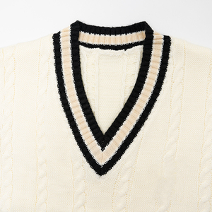 Pull en coton tricoté de haute qualité pour garçons, uniforme scolaire, col en V, chaud pour l'hiver, logo personnalisé, design personnalisé, OEM - Product Image 6