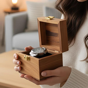 Estuche de Madera para Guardar Relojes con Bandeja para Joyas, Caja Organizadora de Relojes de Madera con Compartimentos para Anillos de AYAANS - Product Image 5