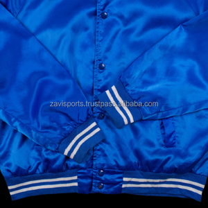 Veste de sport décontractée pour homme en satin d'hiver, veste universitaire, veste bomber en satin, polyester, décoration boutonnée - Product Image 3