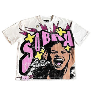 T-shirts graphiques surdimensionnés YITE de haute qualité pour hommes, coupe carrée, en sergé 100 % polyester épais, personnalisables, pour sérigraphie - Product Image 1