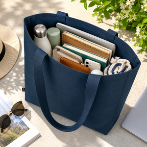 Premium Cotton Canvas Tote <b>Bag</b> | <b>Large</b> Capacity Reusable Shopping Shoulder <b>Bag</b> Multi Purpose Grocery Travel Everyday Carry Tote - Product Image 2