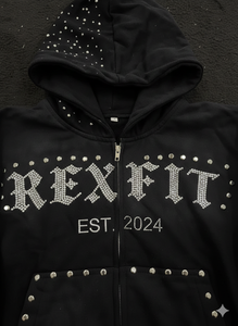 เสื้อฮู้ดซิปประดับคริสตัลแบบกำหนดเอง ผ้าเฟรนช์เทอร์รี่หนานุ่ม คุณภาพดีที่สุดตามความต้องการของลูกค้า ผลิตโดยผู้ผลิตชั้นนำ - Product Image 5