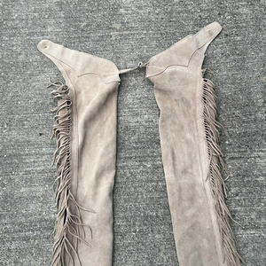 Top Selling Cowhide Suede Leather Long Farrier <b>Chaps</b> Canvas Western <b>Cowboy</b> Style for Horse Riding Accessories - Product Image 3