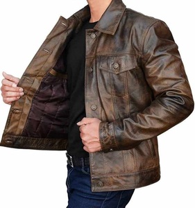 Blouson en cuir pour homme, design personnalisé, fermeture sécurisée, poches poitrine, respirant, pour usage extérieur, vente en gros - Product Image 6