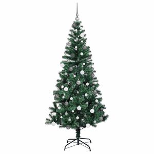 Albero di Natale artificiale verde preilluminato da 82,7 pollici con struttura in PVC e metallo - Product Image 5