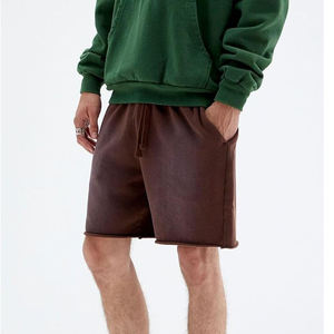 Men's Oxford Shorts Heavyweight Cotton Streetwear Vintage Distressed Sun Faded Acid Wash <b>Knee</b> Length Drawstring Closure - Product Image 5