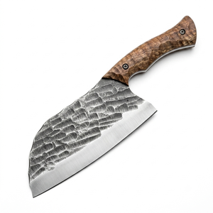 Cuchillo de Cocina y Chef Hecho a Mano con Hoja de Acero al Carbono, Punta Caída, Mango de Madera y Borde Dentado |   Personalizable por OEM - Product Image 1