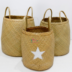 Panier rond en feuilles de palmier, fait main, naturel, écologique, multifonctionnel, pour la maison, l'hôtel et le restaurant - Product Image 6