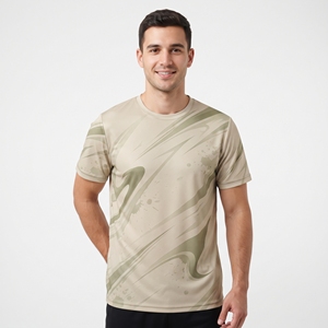 เสื้อยืดกีฬาพิมพ์ลายทั้งตัวสำหรับผู้ชาย ระบายอากาศได้ดี เหมาะสำหรับออกกำลังกาย วิ่ง และฝึกซ้อม - Product Image 1