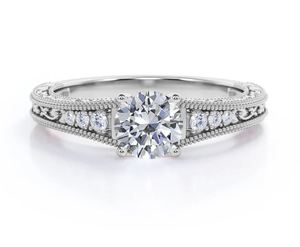 Anillo de Compromiso Vintage de Lujo con Diamante Moissanita de Corte Redondo de 1.1 Quilates, Diseño Filigrana Eduardina en Oro Rosa para Bodas y Fiestas - Product Image 1