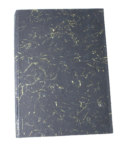 Carnet de notes de qualité supérieure, fait main, en coton recyclé, couleur noire, avec paillettes dorées, papier moucheté, produit écologique - Product Image 1