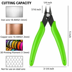 4.8 Inch Micro Flush <b>Cutters</b> Stainless Steel Wire Cutting Pliers Ribbed Non Slip Handle Jewelry Tool ZetomedPro - Product Image 3