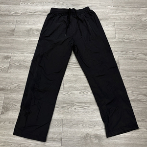 Men's Black Straight Vintage Woolen Sweatpants Elastic Waist Drawstring Casual Lightweight with Side Pockets Autumn Wear - Product Image 3