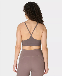 Oferta caliente: Top corto deportivo sin espalda con tirantes cruzados para mujer, camiseta sin mangas acanalada para mujer - Product Image 2