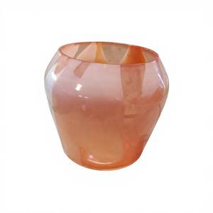 Bol en verre rond résistant à la chaleur, réutilisable, fait à la main, de haute qualité, décoration d'intérieur, vase de couleur rose orange - Product Image 1
