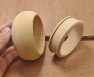 Bracelets en bois naturel faits à la main, ethniques, tendance, polis, vintage, ronds, larges, épais, pour femmes, bijoux cadeau - Product Image 4