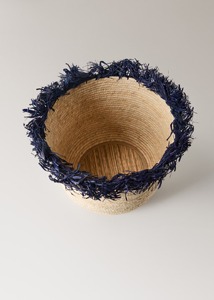 Juego de 3 cestas redondas de mimbre marino con bordes con flecos, cestas de almacenamiento hechas a mano, venta al por mayor, ecológicas, hechas en Vietnam - Product Image 3