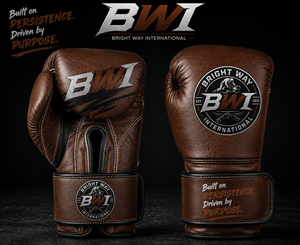 Gants de boxe BWI en cuir PU, à doigts entiers, avec fermeture à lacets, évacuation de l'humidité, pour entraînement des poignets, pour adultes, arts martiaux - Product Image 1