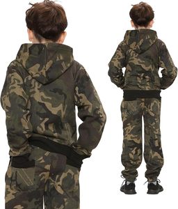 Conjunto Deportivo de Camuflaje para Niños, Unisex, al por Mayor, Personalizado, de Forro Polar, para Invierno, con Sudadera con Cremallera Completa y Pantalones, Diseño 2 en 1 Transpirable - Product Image 2