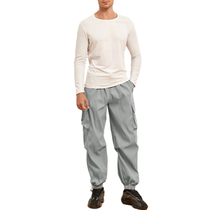 Pantalon cargo ample et confortable pour homme, style voyage, léger, idéal pour les longs trajets et l'été. - Product Image 5