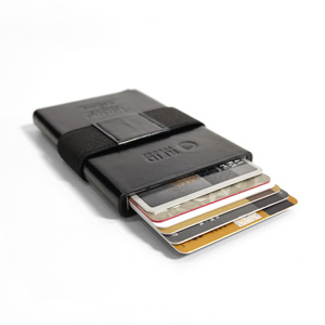 High Quality Castello Genuine Leather RFID Aluminum Card Case <b>Smart</b> <b>Wallet</b> Men's Slim 5 Colors Open Embossed Logo Elastic Money - Product Image 5