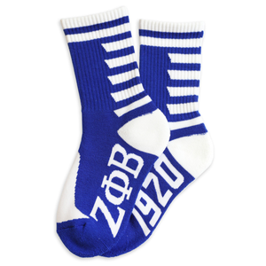 Zeta Phi Beta Crew <b>Socks</b> Royal Blue White Greek Letter <b>Socks</b> 1920 Sorority Apparel Comfortable Knit Everyday Wear <b>Socks</b> - Product Image 1