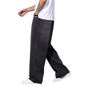 GENERSA SPORTS Jeans Rectos Ligeros de Alta Calidad para Hombre, Estilo Hip Hop Otoñal, Vintage, Lavado Enzimático, Cintura Elástica - Product Image 6