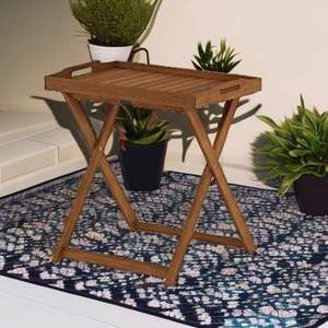 Metal Outdoor Folding <b>Table</b> Rectangular Cross Base Contemporary Design for Patio and Living Room Use - Product Image 3