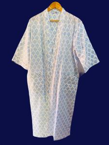 Bata de Baño para Mujer, Estilo Étnico, Informal, de Verano, de Algodón, Impresa a Mano, Kimono 100% Algodón Transpirable - Product Image 3