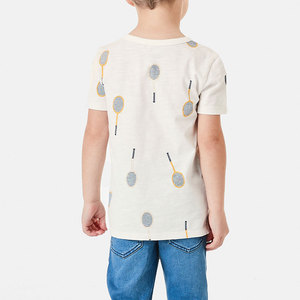Camiseta de Manga Corta con Estampado de Raqueta de Tenis, Cuello Redondo, Informal, para Adolescentes, Personalizable con Nombre y Número - Product Image 5