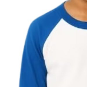 Boy's <b>White</b> and Blue Baseball Shirt Casual Three Quarter Sleeve Raglan <b>Tee</b> Everyday Comfortable Lifestyle Clothing Top - Product Image 3