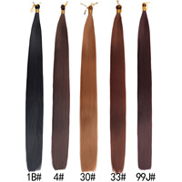 Vente en gros de mèches de cheveux synthétiques lisses et soyeuses de 30 pouces, 150g, pré-bouclées, pour tresses au crochet, extensions de cheveux raides comme des baguettes