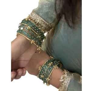 Professional Manufactures Custom Embroidery Design High-quality Kashmiri <b>Bangles</b> <b>Set</b> Services Wedding Kashmiri Churiyan - Product Image 1