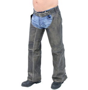Cowboy Six Inches Fringe Top Grain Soft Buffalo Leather English Motorcycle <b>Chaps</b> Horse <b>Riding</b> Racing Full Customized Slim Fit - Product Image 4