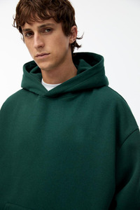 Stylish Thick 500GSM French Terry 100% Cotton Hoodies Men Custom Blank Pullover Embossed Streetwear Drop Shoulder High Quality - Product Image 4