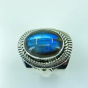 <b>Labradorite</b> <b>Ring</b> 925 Sterling Silver Handmade Boho Statement Promise Jewelry for Women Natural Oval Shape Gemstone Jewelry - Product Image 2