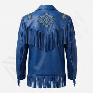 Fringe Biker Leather <b>Jacket</b> <b>Mens</b> Western Boho <b>Suede</b> Tassel Motorcycle Coat Fashion Outerwear Custom Wholesale Wholesale - Product Image 1